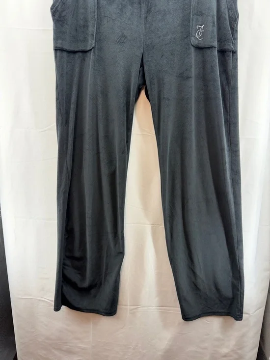 Juicy Couture Black OG Y2K Velour Rhinestone Juicy Lounge Pants Size XL - Picture 4 of 7